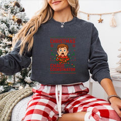 Christmas Chaos Coordinator Sweatshirt, Funny Ugly Sweater Style Crewneck | Holiday Host Gift | Mom Dad Family Xmas Jumper, Festive Pullover