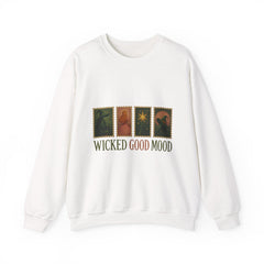 Wicked Good Mood Sweatshirt | Witch & Princess Stamp Graphic | Spooky Cute Halloween Crewneck | Cozy Fall Aesthetic Sweater