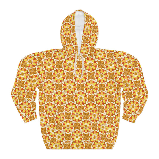 Unisex Pullover Hoodie Artisanal Moroccan Inspired Abstract Pattern Sweatshirt, Warm Layer, Unique Gift for Him or Her, Perfect for Fall