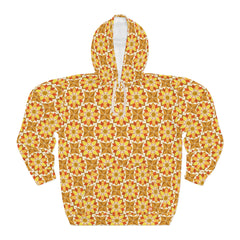 Unisex Pullover Hoodie Artisanal Moroccan Inspired Abstract Pattern Sweatshirt, Warm Layer, Unique Gift for Him or Her, Perfect for Fall