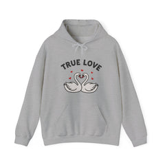 True Love Swans Hoodie — Romantic Couple Pullover for Valentine’s Day