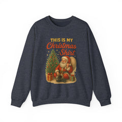 This Is My Christmas Shirt Sweatshirt | Vintage Santa Crewneck | Retro Holiday Sweater for Couples | Cozy Christmas Gift Unisex