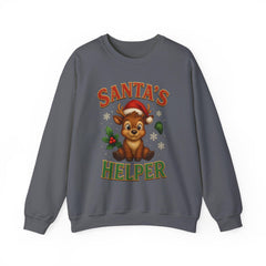 Santa's Helper Sweatshirt, Cute Baby Reindeer Crewneck, Christmas Deer Sweater, Holiday Gift for Her, Festive Xmas Jumper