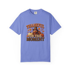 Thankful For This Moment Thanksgiving T-Shirt - Cute Turkey Fall Tee - Autumn Leopard Print Graphic Shirt - Cozy Holiday Outfit