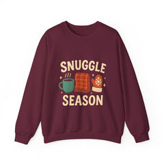 Snuggle Season Sweatshirt, Cozy Winter Crewneck, Hot Cocoa Scarf Mitten Sweater, Aesthetic Holiday Gift, Cute Winter Jumper