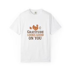 Thanksgiving Shirt Unisex Gather Feast Repeat Tee Fall Turkey Dinner Shirt Autumn Graphic T-Shirt Friendsgiving Outfit Gift Family