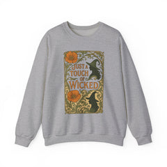 Just a Touch of Wicked Sweatshirt | Art Nouveau Witch Graphic | Vintage Halloween Crewneck | Spooky Fall Aesthetic Sweater Unisex Gifts
