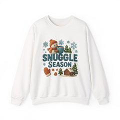 Snuggle Season Sweatshirt, 3D Snowman Hot Cocoa Sweater, Clay Art Winter Crewneck, Cozy Cabin Holiday Gift for Her