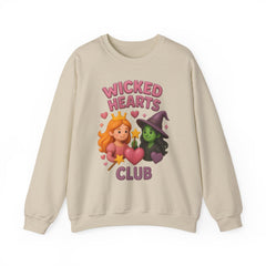 Wicked Hearts Club Sweatshirt | Cute Witch & Princess Emoji Graphic | Cozy Fall Halloween Crewneck | Kawaii Spooky Season Sweater