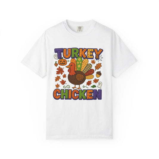 Turkey Chicken Thanksgiving Shirt | Cute Turkey Graphic Tee | Fall Leaves Autumn Sweatshirt | Funny Turkey Day T-Shirt | Holiday Fall Outfit