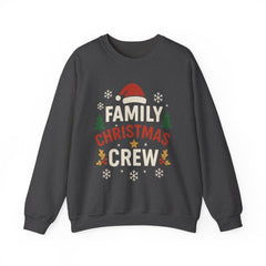 Family Christmas Crew Sweatshirt | Santa Hat Trees Snowflakes | Matching Holiday Outfit | Festive Xmas Crewneck | Cozy Winter Sweater