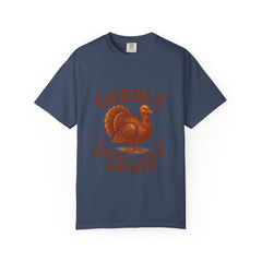Gobble Giggle Gather Shirt | Vintage Thanksgiving Turkey Tee | Fall Graphic Tee | Retro Autumn Shirt | Funny Turkey Unisex T-Shirt, Gift