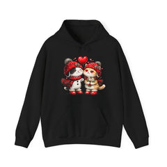 Cute Kissing Cats Hoodie – Valentine’s Cozy Cat Couple Sweatshirt