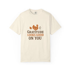 Thanksgiving Shirt Unisex Gather Feast Repeat Tee Fall Turkey Dinner Shirt Autumn Graphic T-Shirt Friendsgiving Outfit Gift Family