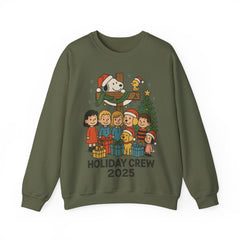 Holiday Crew 2025 Christmas Sweatshirt - Cute Family Matching Xmas Shirt - Cozy Winter Holiday Crewneck - Festive Illustrated Sweater Gift