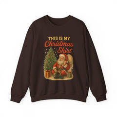 This Is My Christmas Shirt Sweatshirt | Vintage Santa Crewneck | Retro Holiday Sweater for Couples | Cozy Christmas Gift Unisex