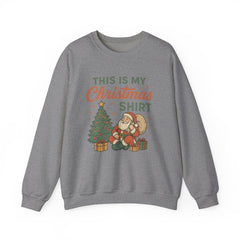 This Is My Christmas Shirt Sweatshirt | Vintage Santa Xmas Pullover | Retro Holiday Graphic Sweater | Cozy Winter Gift for Her