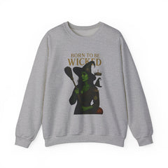 Born to Be Wicked Sweatshirt | Green Witch Halloween Crewneck | Spooky Witchy Graphic Sweater | Fall Gothic Aesthetic Pullover Unisex