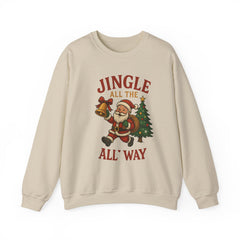 Jingle All The Way Sweatshirt, Christmas Santa Claus Sweater, Holiday Cheer, Funny Festive Crewneck, Xmas Gift for Her