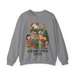 Holiday Crew 2025 Christmas Sweatshirt - Cute Family Matching Xmas Shirt - Cozy Winter Holiday Crewneck - Festive Illustrated Sweater Gift