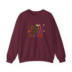 Holly Jolly Vibes Sweatshirt | Fun Leopard Plaid Christmas Crewneck | Holiday Party Sweater | Women's Festive Winter Jumper | Gift for Her
