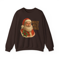 Holly Jolly Vibes Santa Sweatshirt | Vintage Christmas Holiday Sweater