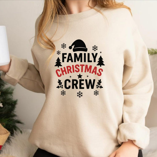 Family Christmas Crew Sweatshirt - Matching Holiday Shirts - Christmas Pajama Crewneck - Festive Family Outfit - Xmas Group Sweater