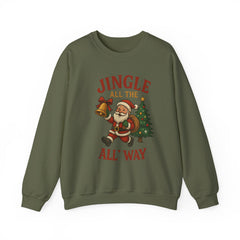 Jingle All The Way Sweatshirt, Christmas Santa Claus Sweater, Holiday Cheer, Funny Festive Crewneck, Xmas Gift for Her