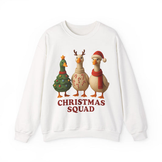 Christmas Squad Ducks Sweatshirt - Cute Holiday Duck Trio Crewneck - Funny Christmas Sweater - Cozy Winter Animal Xmas Shirt Unisex