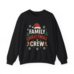 Family Christmas Crew Sweatshirt | Santa Hat Trees Snowflakes | Matching Holiday Outfit | Festive Xmas Crewneck | Cozy Winter Sweater