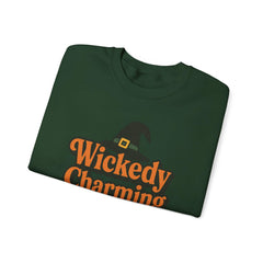 Wickedly Charming Sweatshirt | Witch Hat Halloween Crewneck | Spooky Cute Fall Sweater | Witchy Aesthetic Pullover Unisex Gifts