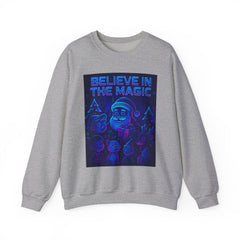 Believe in the Magic Christmas Sweatshirt | Neon Cyberpunk Santa Shirt | Futuristic Glow Holiday Pullover | Cozy Winter Gift for Her
