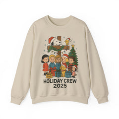 Holiday Crew 2025 Christmas Sweatshirt - Cute Family Matching Xmas Shirt - Cozy Winter Holiday Crewneck - Festive Illustrated Sweater Gift