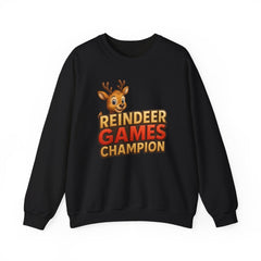 Reindeer Games Champion Sweatshirt, Cute Deer Crewneck, Christmas Holiday Sweater, Festive Season Gift for Her, Cute Xmas Jumper