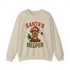 Santa's Helper Sweatshirt, Cute Baby Reindeer Crewneck, Christmas Deer Sweater, Holiday Gift for Her, Festive Xmas Jumper