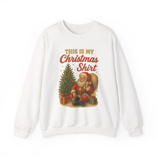 This Is My Christmas Shirt Sweatshirt | Vintage Santa Crewneck | Retro Holiday Sweater for Couples | Cozy Christmas Gift Unisex