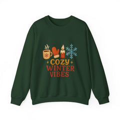 Cozy Winter Vibes Sweatshirt, Aesthetic Holiday Crewneck, Christmas Coffee Sweater, Festive Season Gift for Her, Cute Xmas Jumper