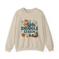 Snuggle Season Sweatshirt, 3D Snowman Hot Cocoa Sweater, Clay Art Winter Crewneck, Cozy Cabin Holiday Gift for Her