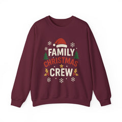 Family Christmas Crew Sweatshirt | Santa Hat Trees Snowflakes | Matching Holiday Outfit | Festive Xmas Crewneck | Cozy Winter Sweater