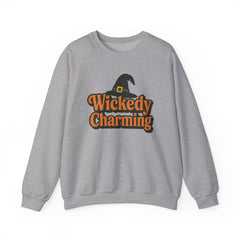 Wickedly Charming Sweatshirt | Witch Hat Halloween Crewneck | Spooky Cute Fall Sweater | Witchy Aesthetic Pullover Unisex Gifts
